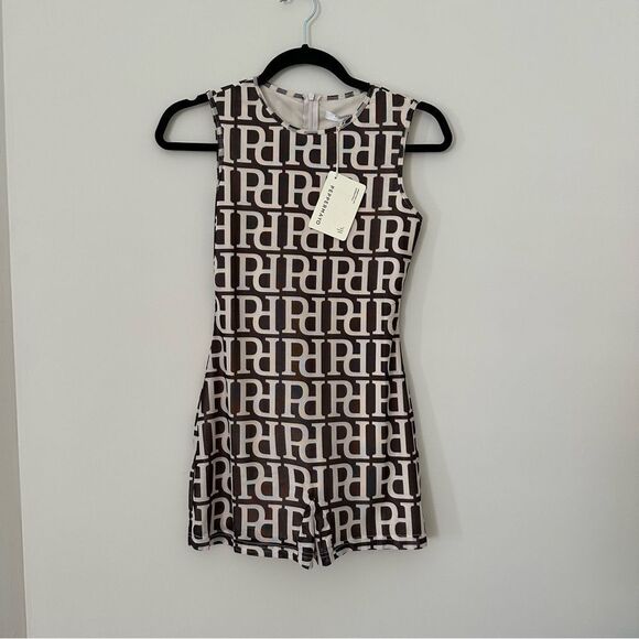 NWT Peppermayo morning logo peace jumpsuit in chocolate and cream - Picture 4 of 12
